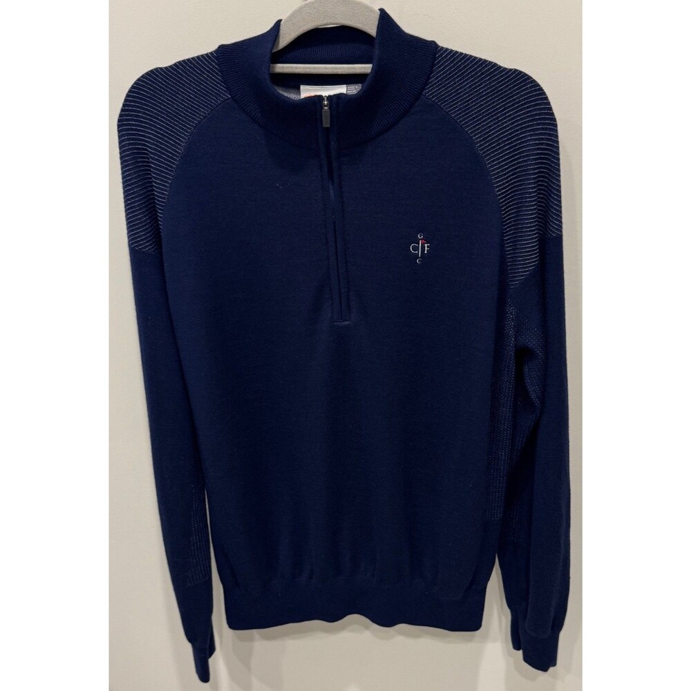Conway Farms Golf Club - KJUS 1/4 Zip Sweater Golf Pullover - Men's Medium Navy